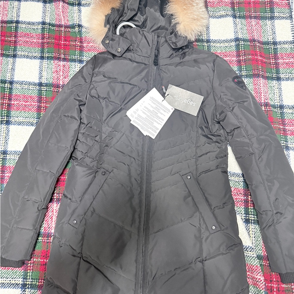 Pajar Black Puffer Jacket with Faux Fur Trim